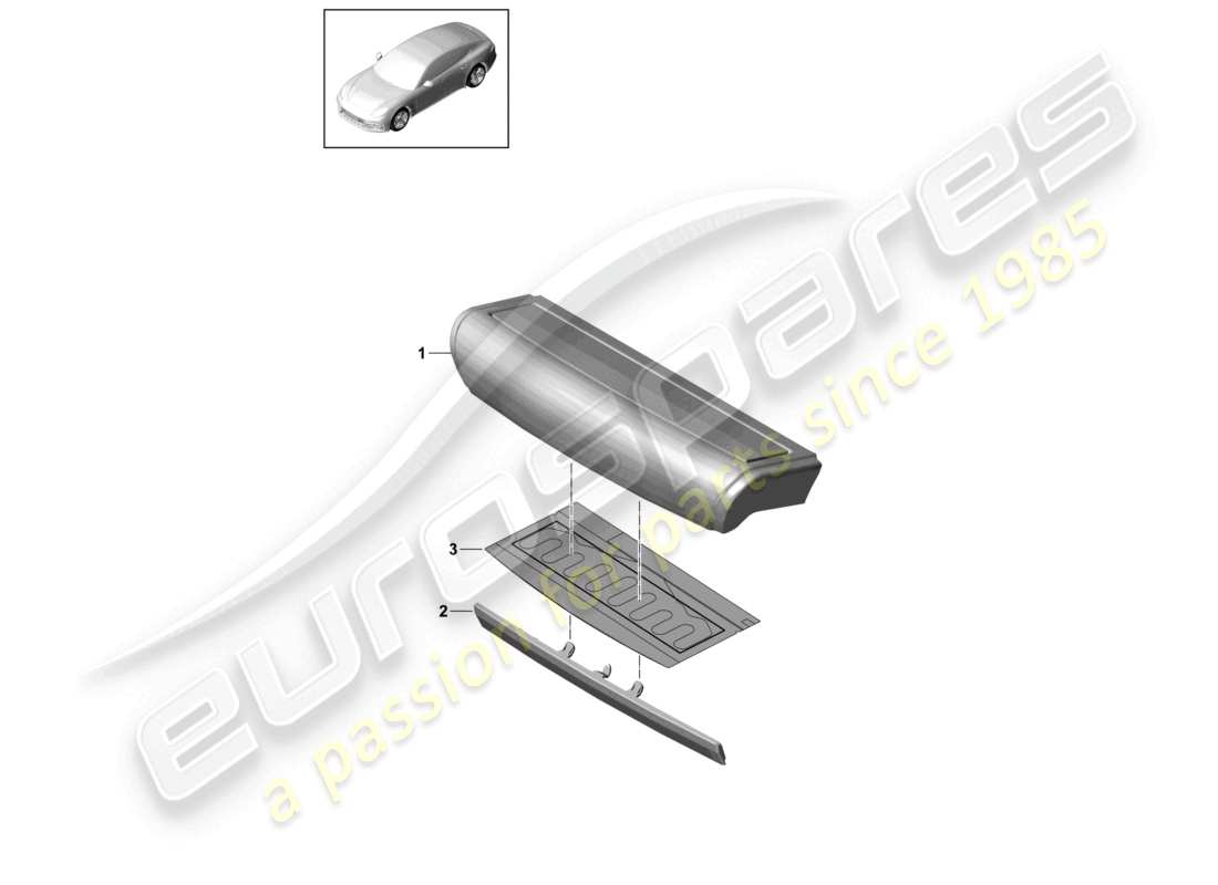 porsche 2021 (panamera 971-1) sitzkissenverkleidung zubehör teilediagramm