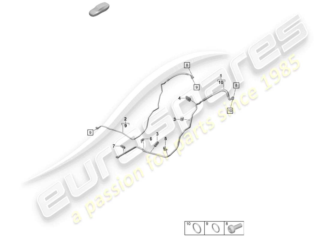 porsche 2023 (992-1 turbo / s) klimaanlage hinten kältemittelleitung teil diagramm
