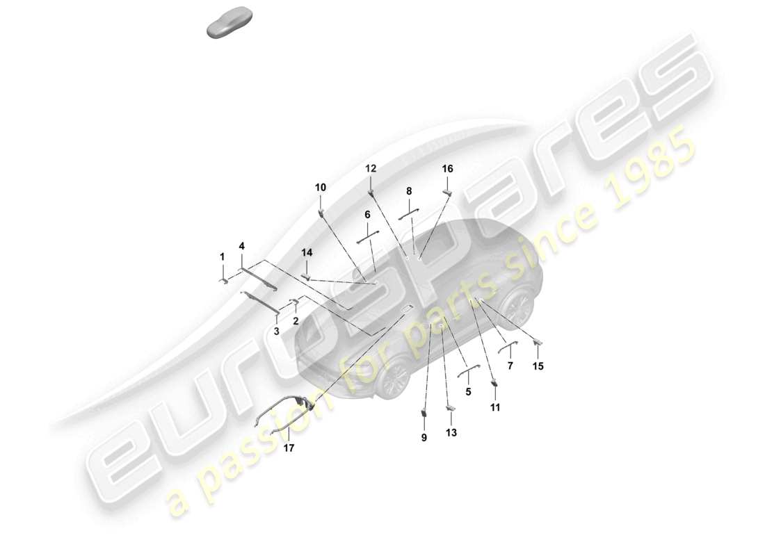 porsche 2025 (macan-e) umgebungslicht-lichtleiter teilediagramm