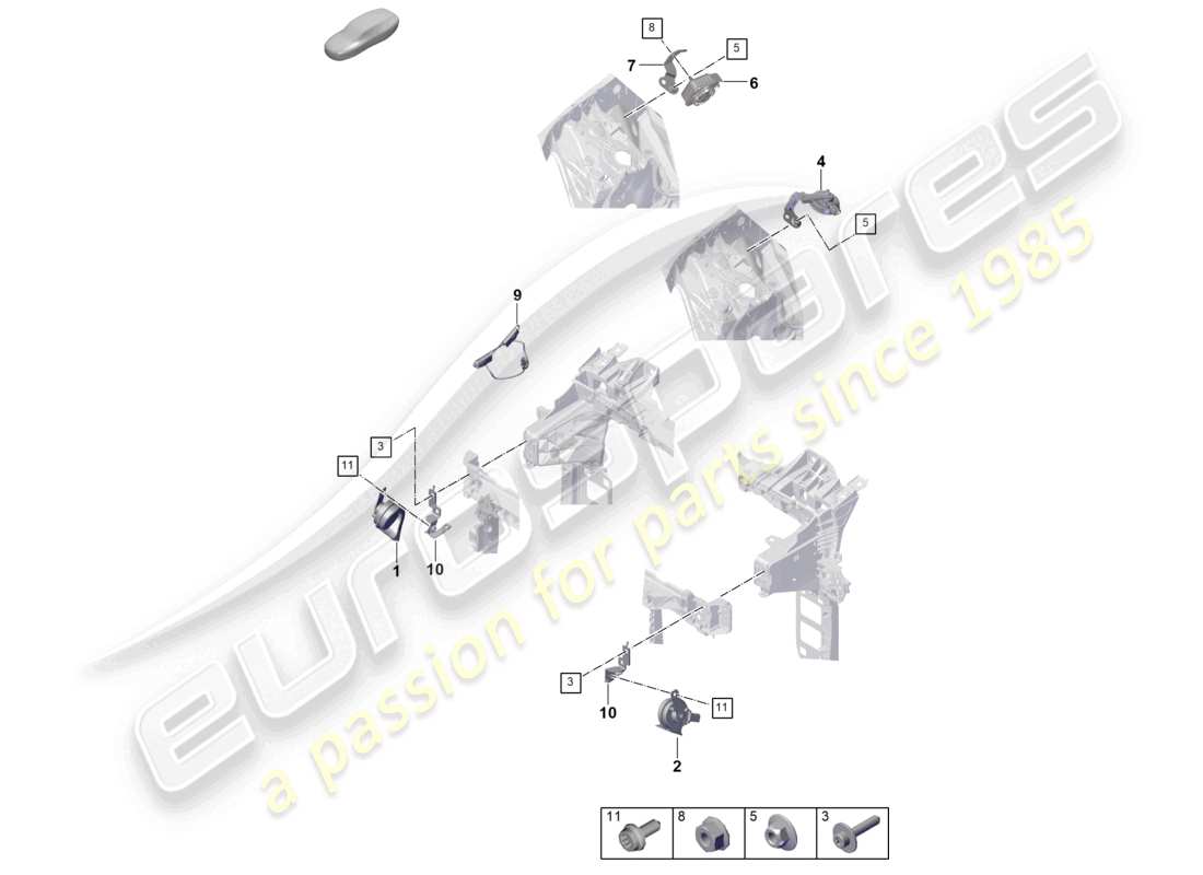 porsche 2025 (cayenne e3 pa) fanfare signalhorn alarmhorn teilediagramm