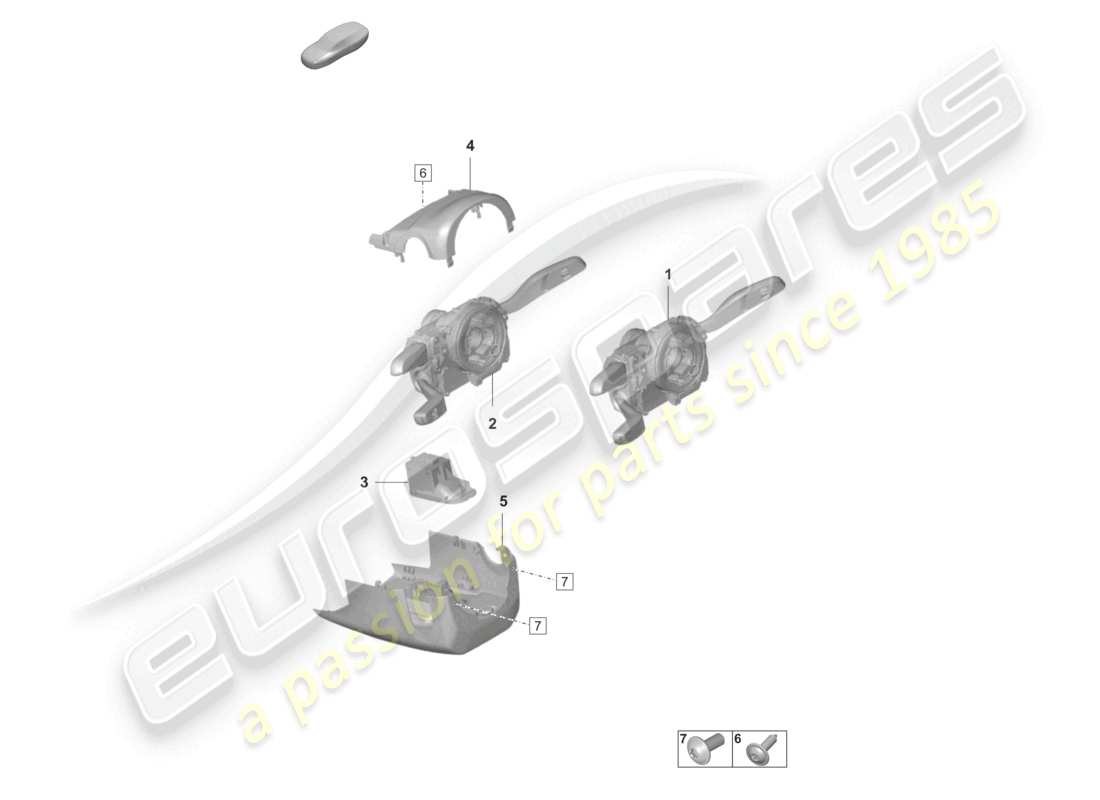 porsche 2020 (taycan 9j1-1) lenkstockschalter ersatzteildiagramm