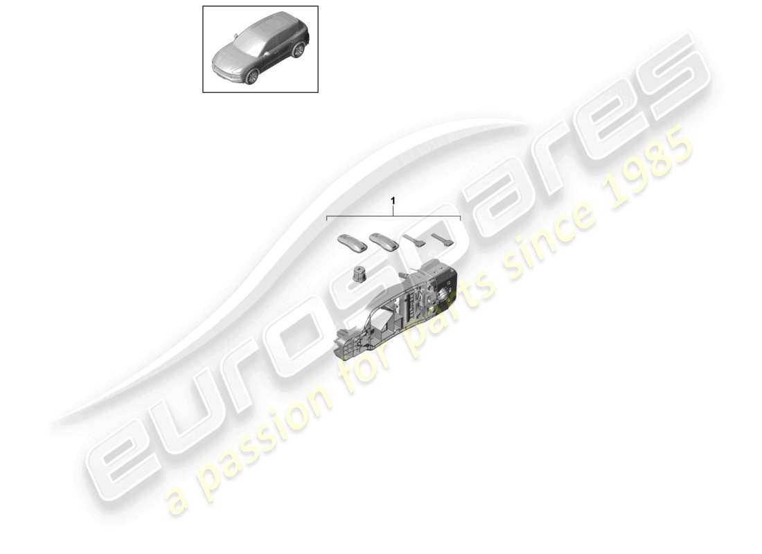 porsche 2024 (cayenne e3 9ya/9yb) 1 satz schließzylinder teilediagramm