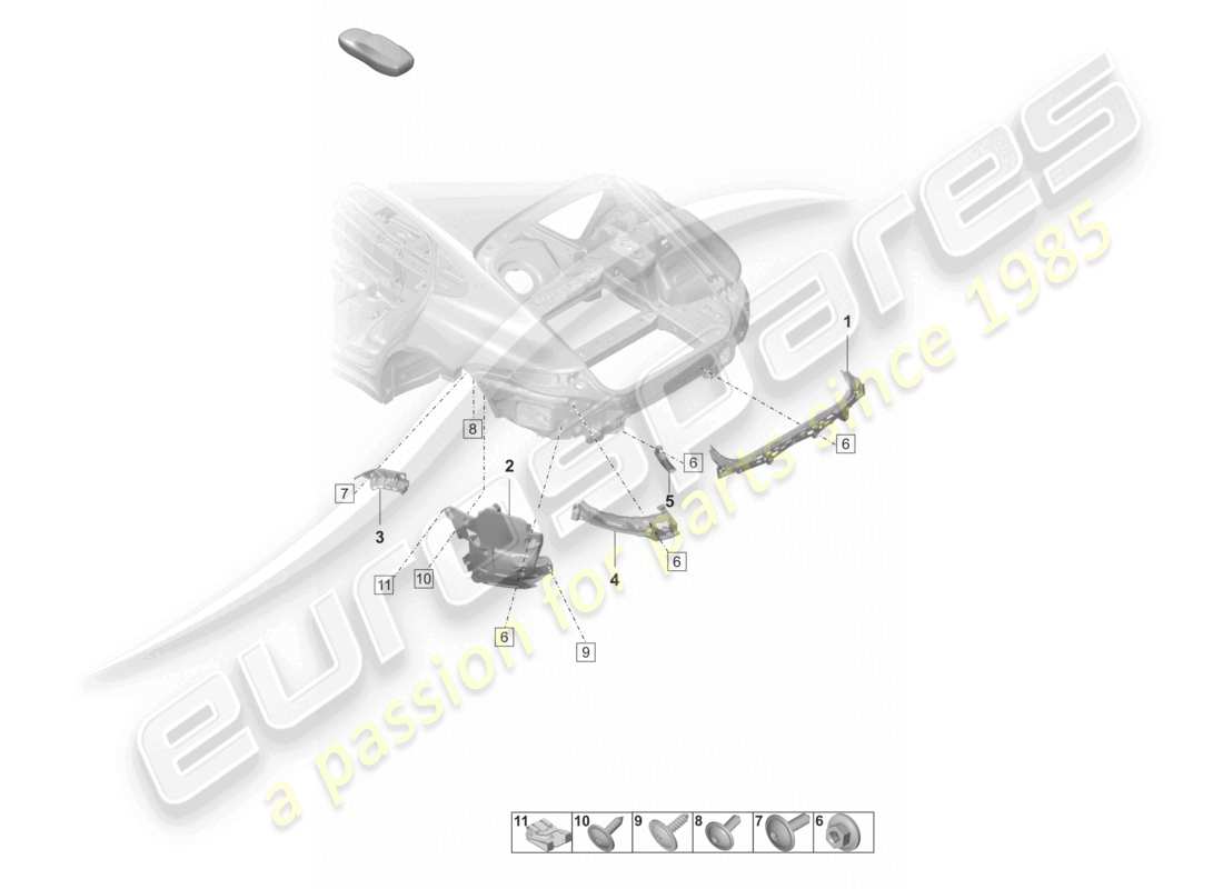 porsche 2023 (panamera 971-2) befestigungselemente stoßstange teilediagramm