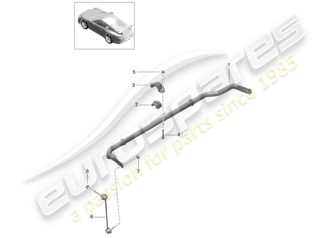 porsche 2021 (991-2 r/gt3/rs) stabilisator d - mj 2019>>speedster-teilediagramm