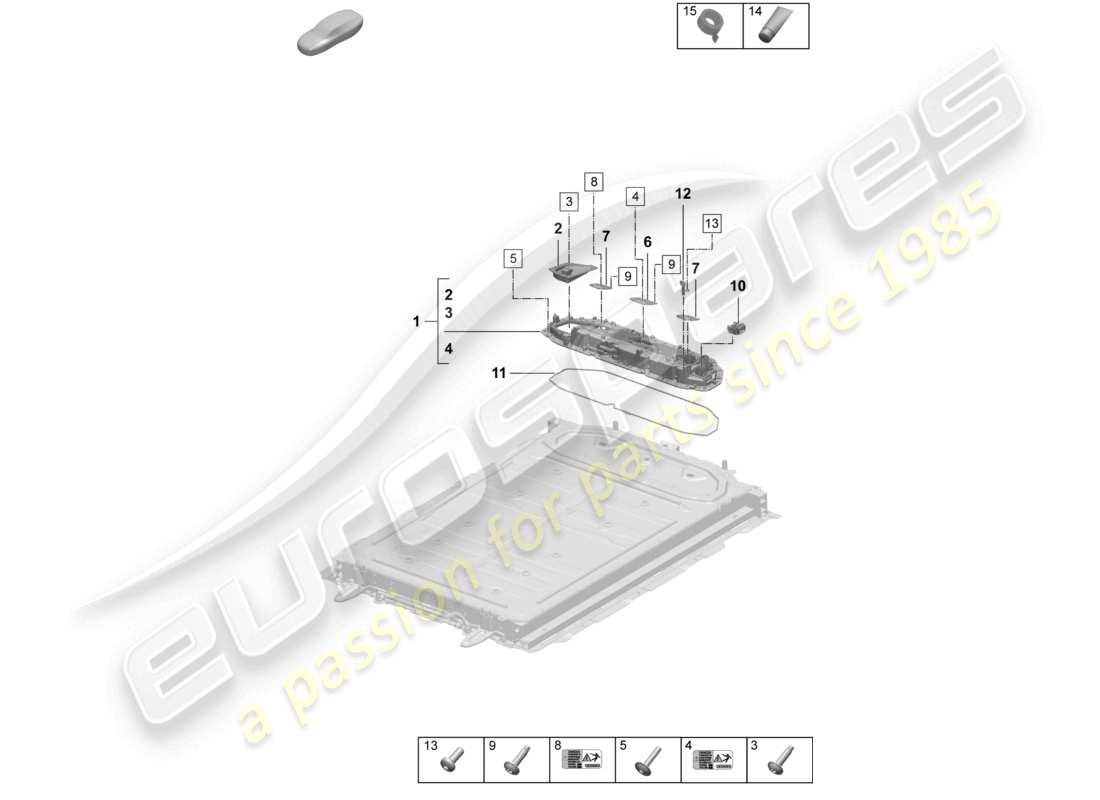 porsche 2025 (macan-e) ersatzbatterie elektroantrieb steuergerät zur batterieüberwachung siehe werkstatthandbuch teilediagramm