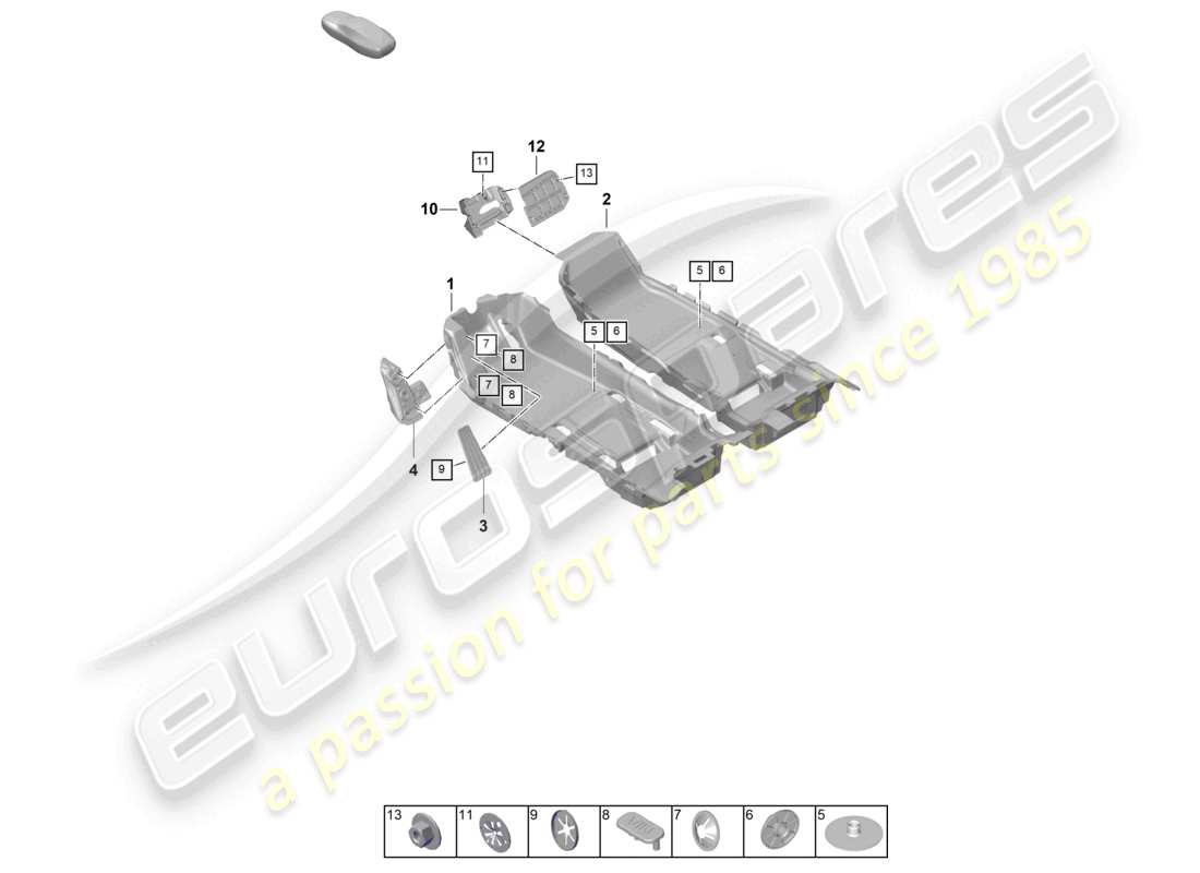 porsche 2023 (taycan 9j1-1) bodenbelags-(teppich-)leisten - teilediagramm