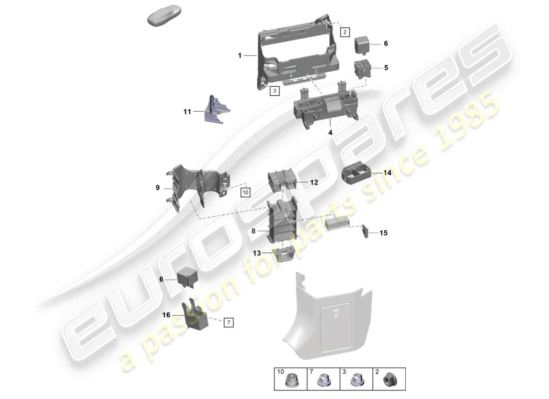 porsche 2020 (718 cayman gt4) zentralelektrik armaturenbrett teilediagramm