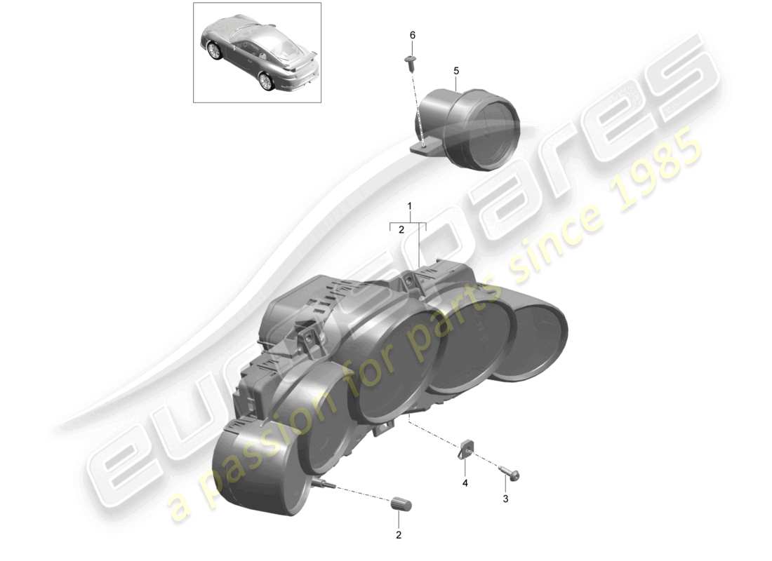 porsche 2021 (991-2 r/gt3/rs) kombiinstrument stoppuhr d >>- mj 2017 ersatzteildiagramm