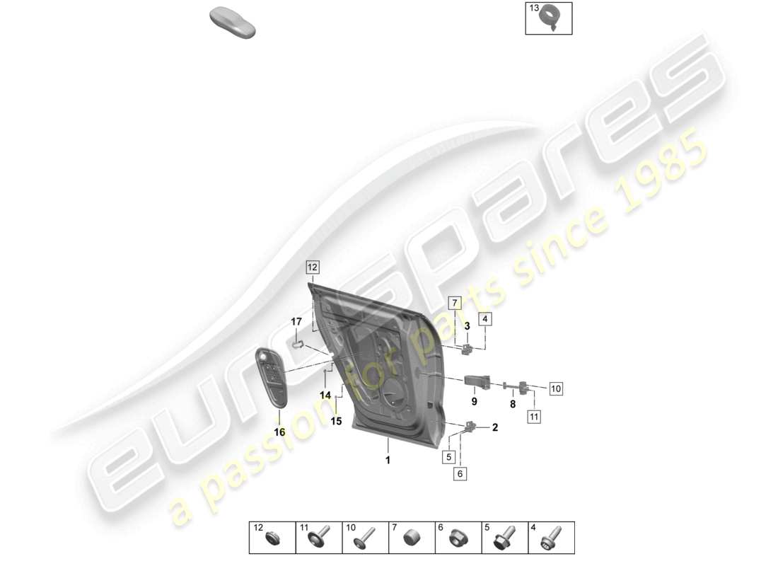 porsche 2025 (macan-e) türschale hinten zubehör teilediagramm