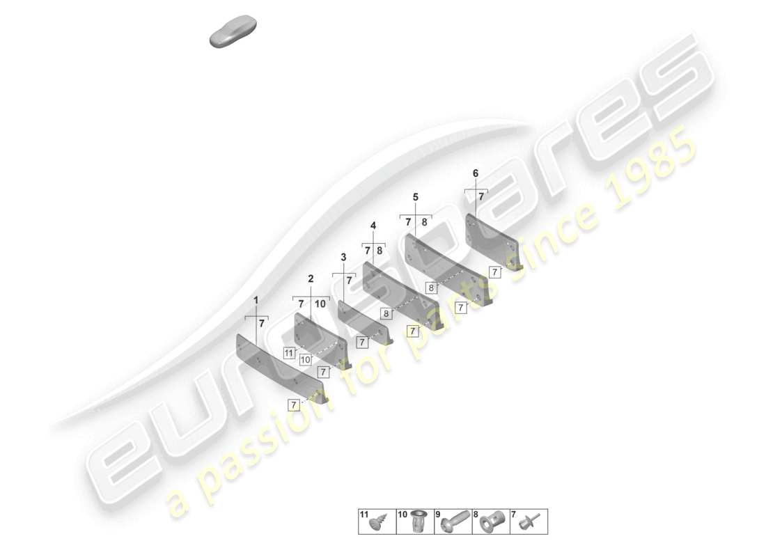 porsche 2024 (panamera 971-2) kennzeichenhalter basic ersatzteildiagramm