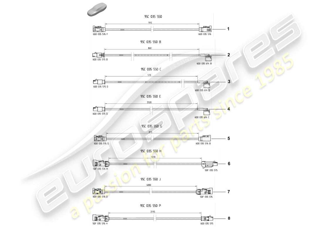 porsche 2025 (macan-e) antennenverbindungsleitung teilediagramm