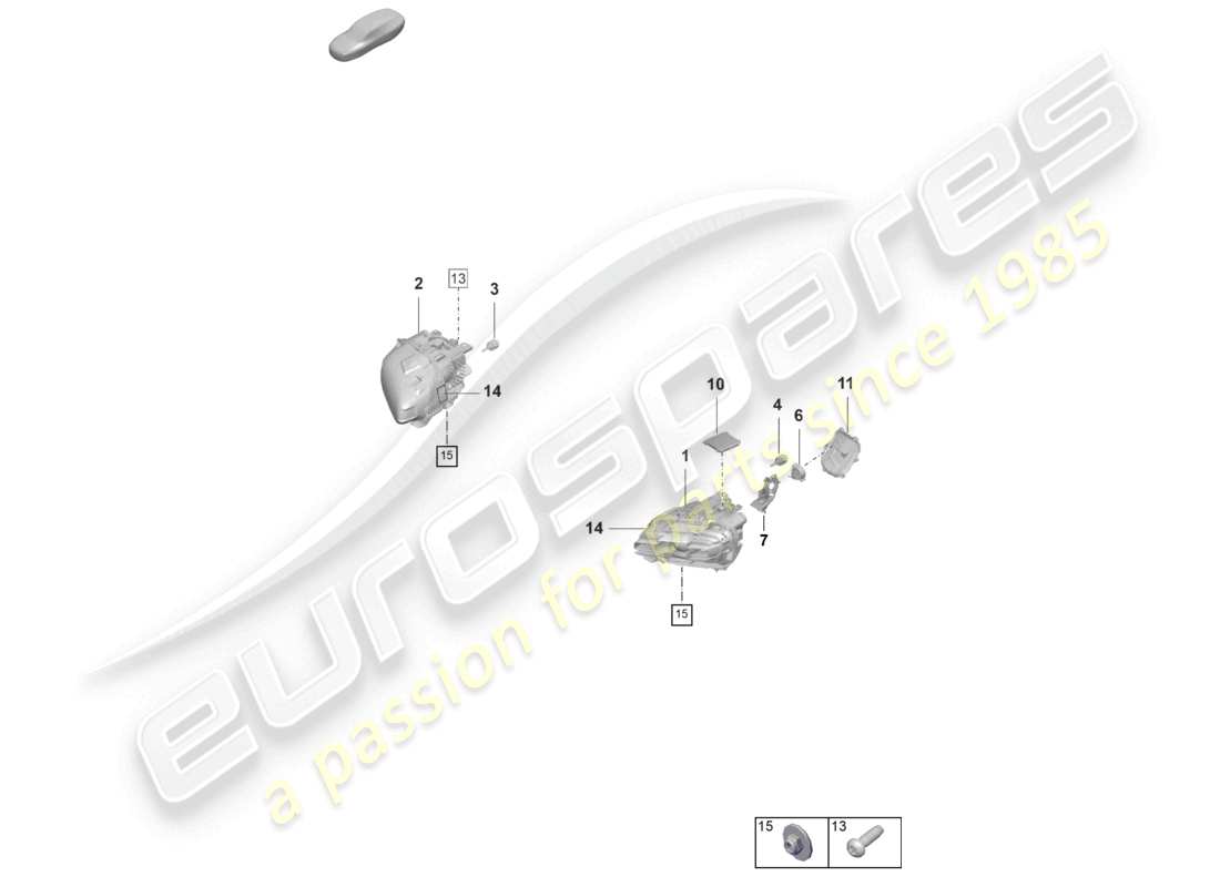 porsche 2023 (taycan 9j1-1) led-scheinwerfer-ersatzteildiagramm