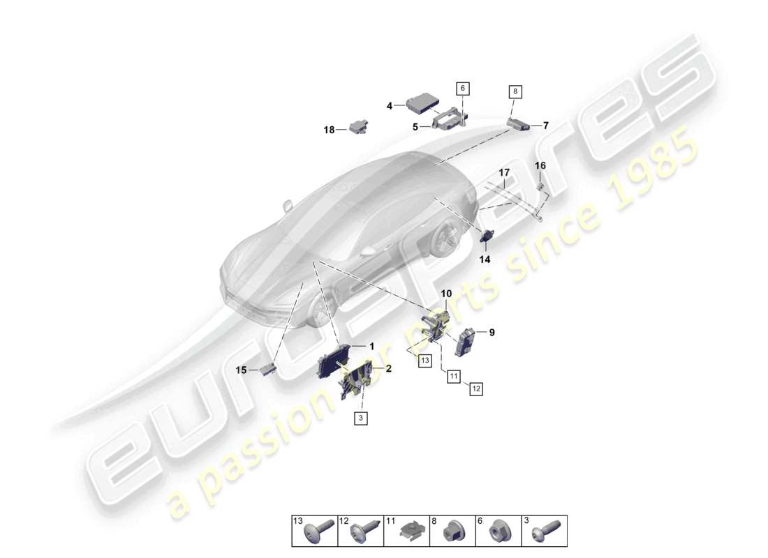 porsche 2025 (panamera 976) kamera einparkhilfe feststellbremse heckklappe heckspoiler klimaanlage teilediagramm
