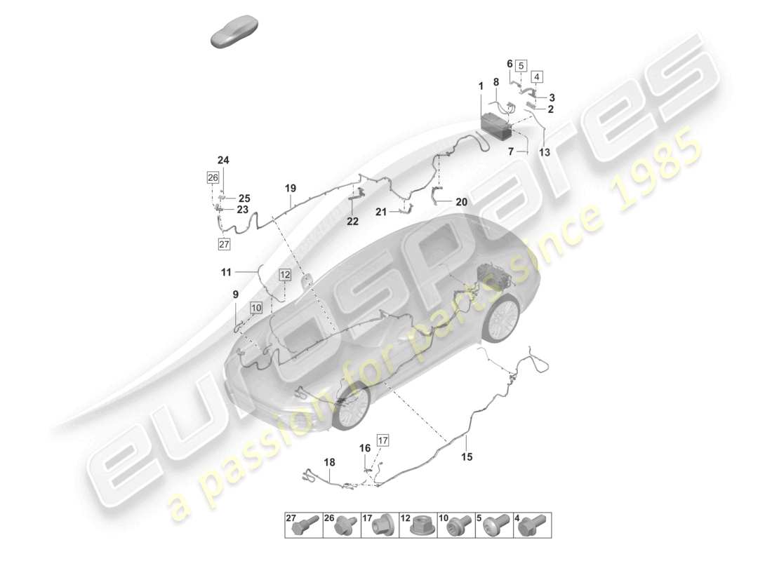 porsche 2022 (panamera 971-2) batterie potentialverteiler teilediagramm