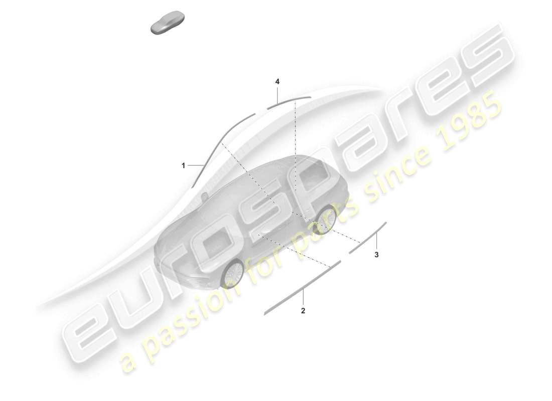 porsche 2023 (panamera 971-2) zierleisten türen teilediagramm