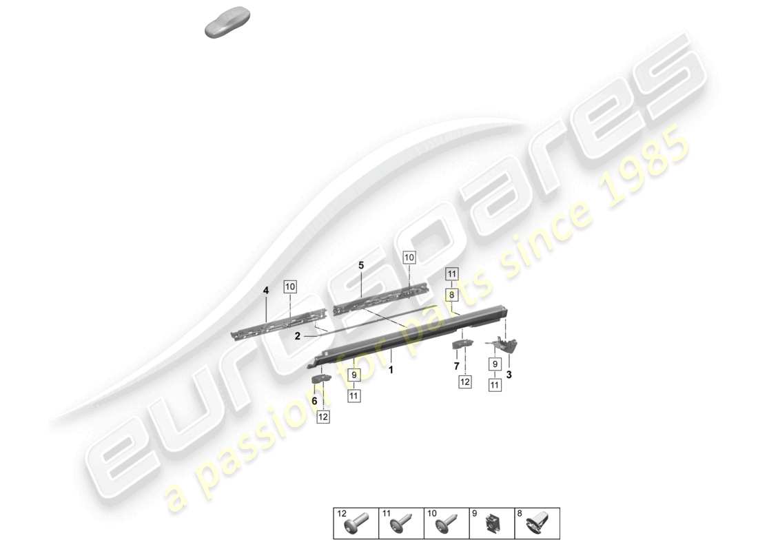 porsche 2026 (macan-e) seitenteilverkleidung außen zubehör teilediagramm