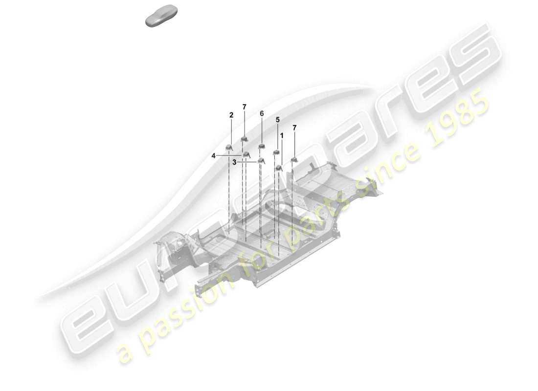 porsche 2025 (macan-e) bodenplatte vorne mittig sitzträger teilediagramm