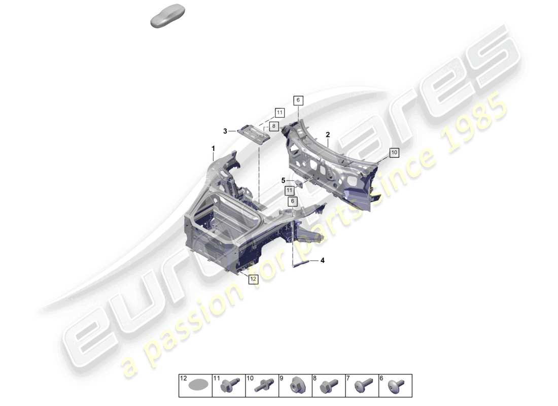 porsche 2025 (992-2 gt3) frontend (komplett) teilediagramm