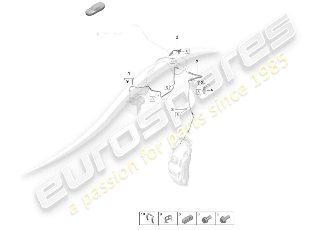 porsche 2021 (panamera 971-2) bremsleitung vorne bremsleitung von hydraulik zum bremsschlauch teilediagramm