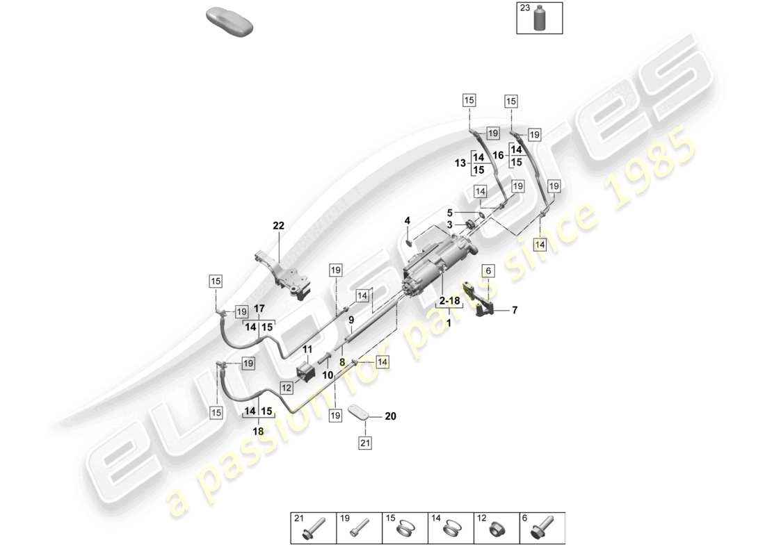 porsche 2025 (taycan 9j1-2) aktive elektrische dämpfungsregelung teilediagramm