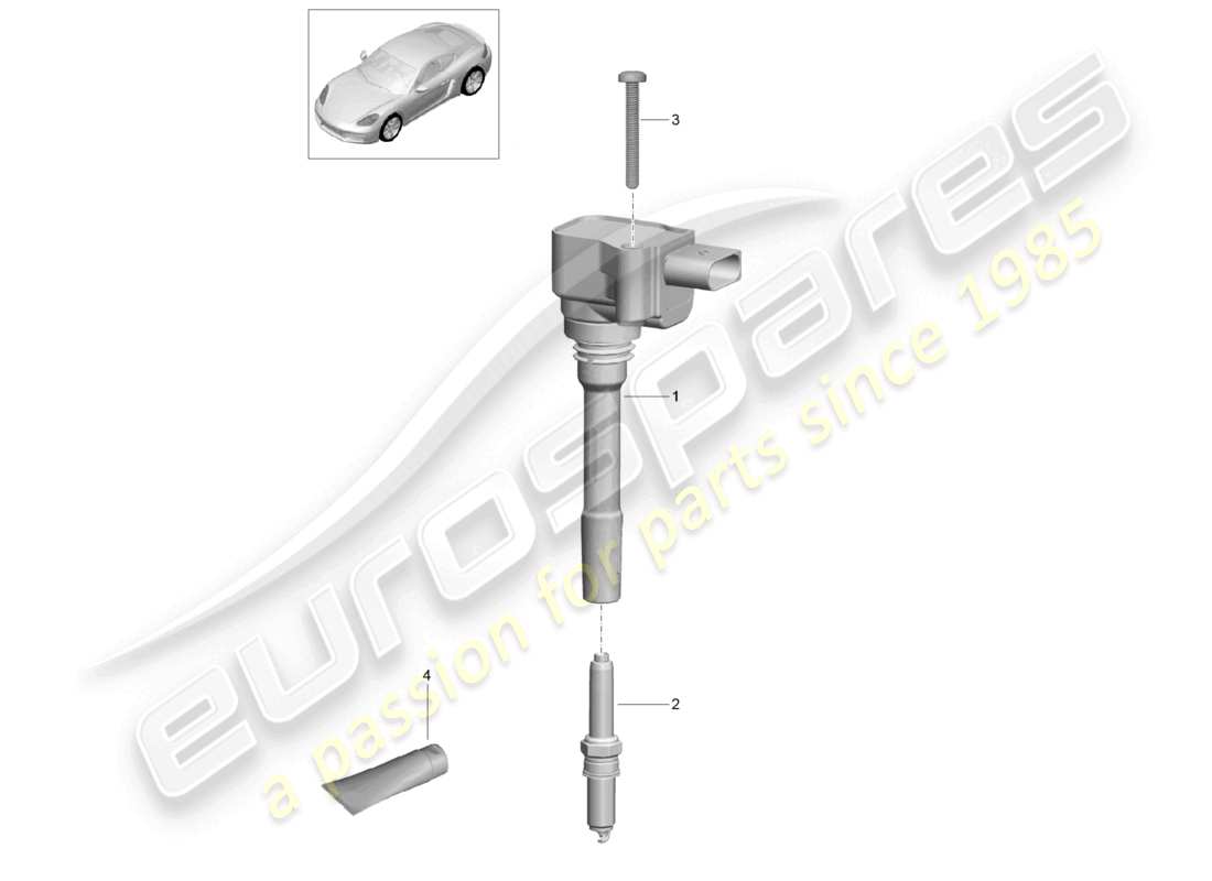 porsche 2021 (718 cayman) zündanlage teilediagramm
