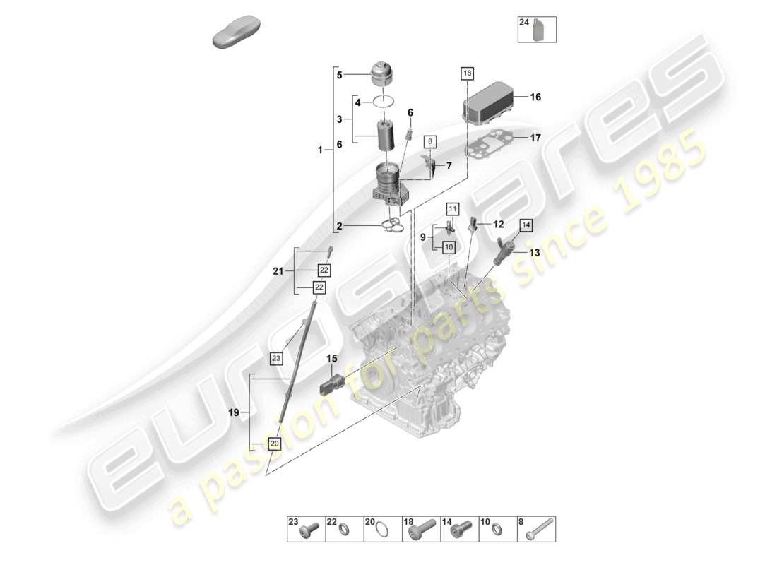 porsche 2024 (panamera 971-2) ölfilter konsole ölkühler teilediagramm