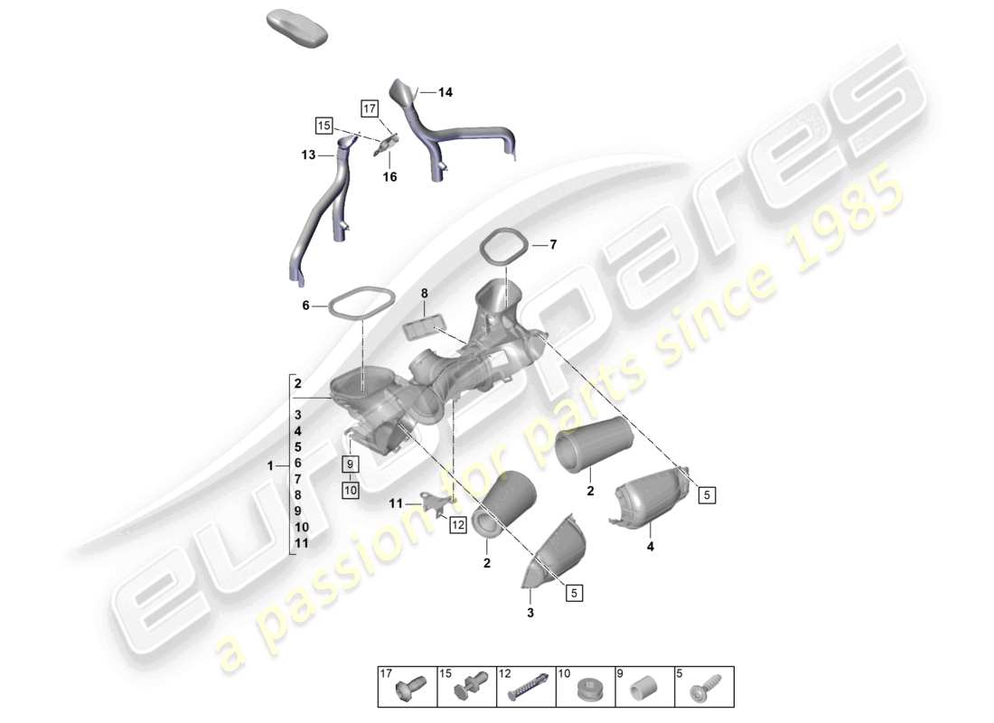 porsche 2025 (992-2 gt3) luftfilter teilediagramm