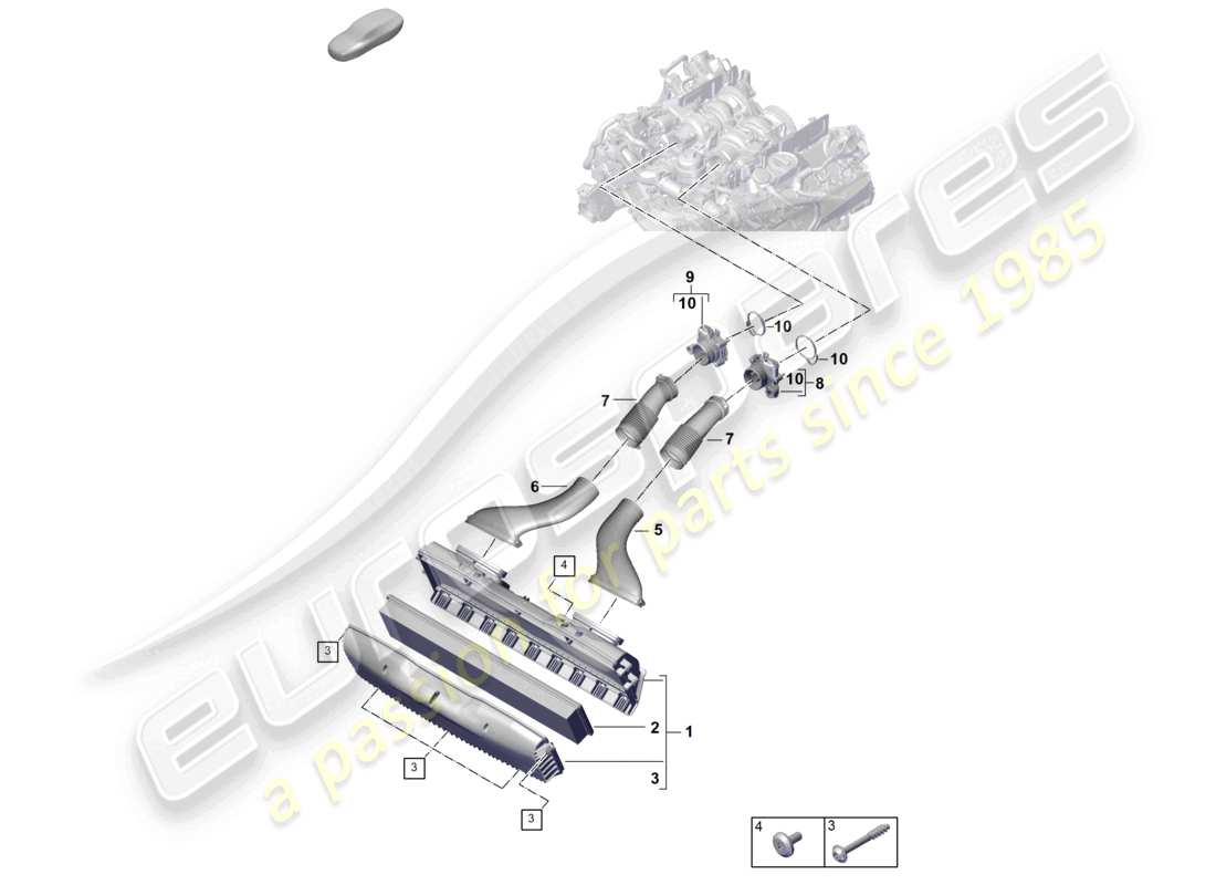 porsche 2025 (panamera 976) luftfiltergehäuse ansaugschlauch ansaugkrümmer teilediagramm