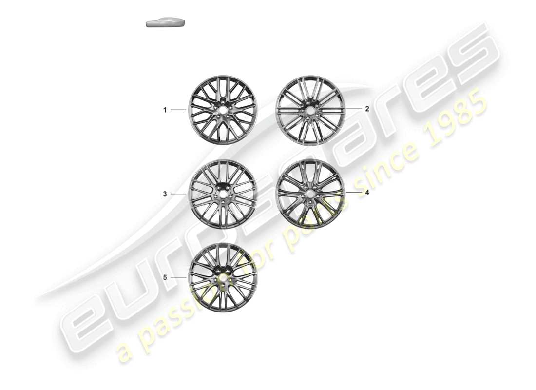 porsche 2022 (panamera 971-2) leichtmetallrad 21 ersatzteildiagramm