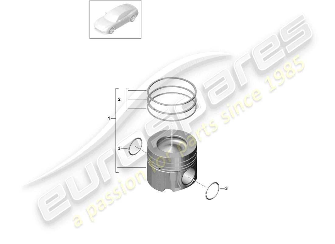 porsche 2021 (panamera 971-1) kolben-teilediagramm