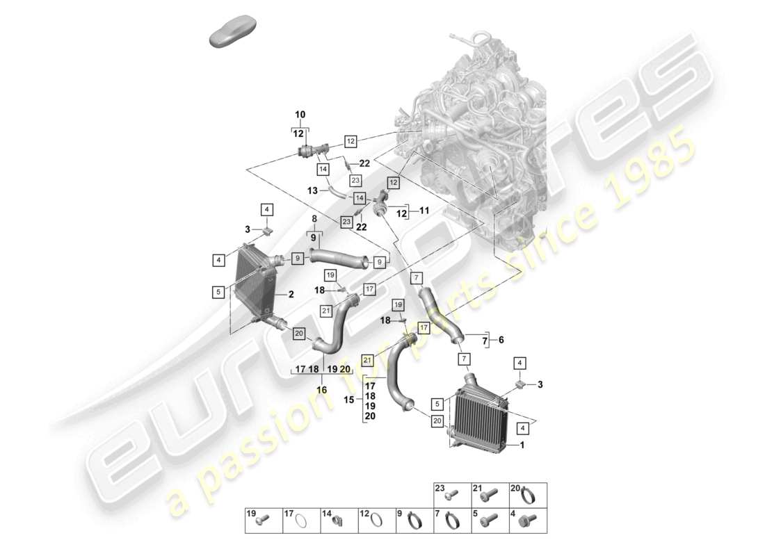 porsche 2023 (panamera 971-2) ladeluftkühler-druckrohr teilediagramm