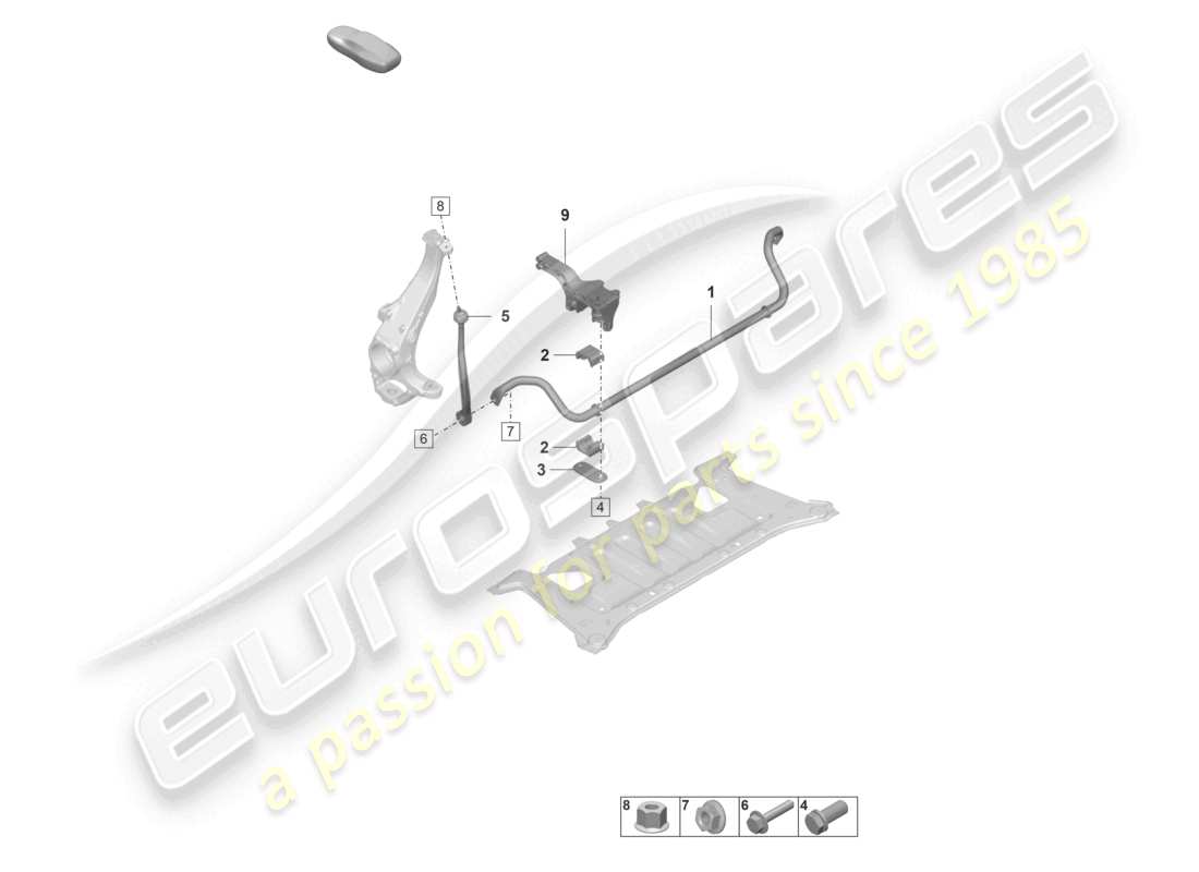 porsche 2026 (taycan 9j1-2) stabilisator teilediagramm