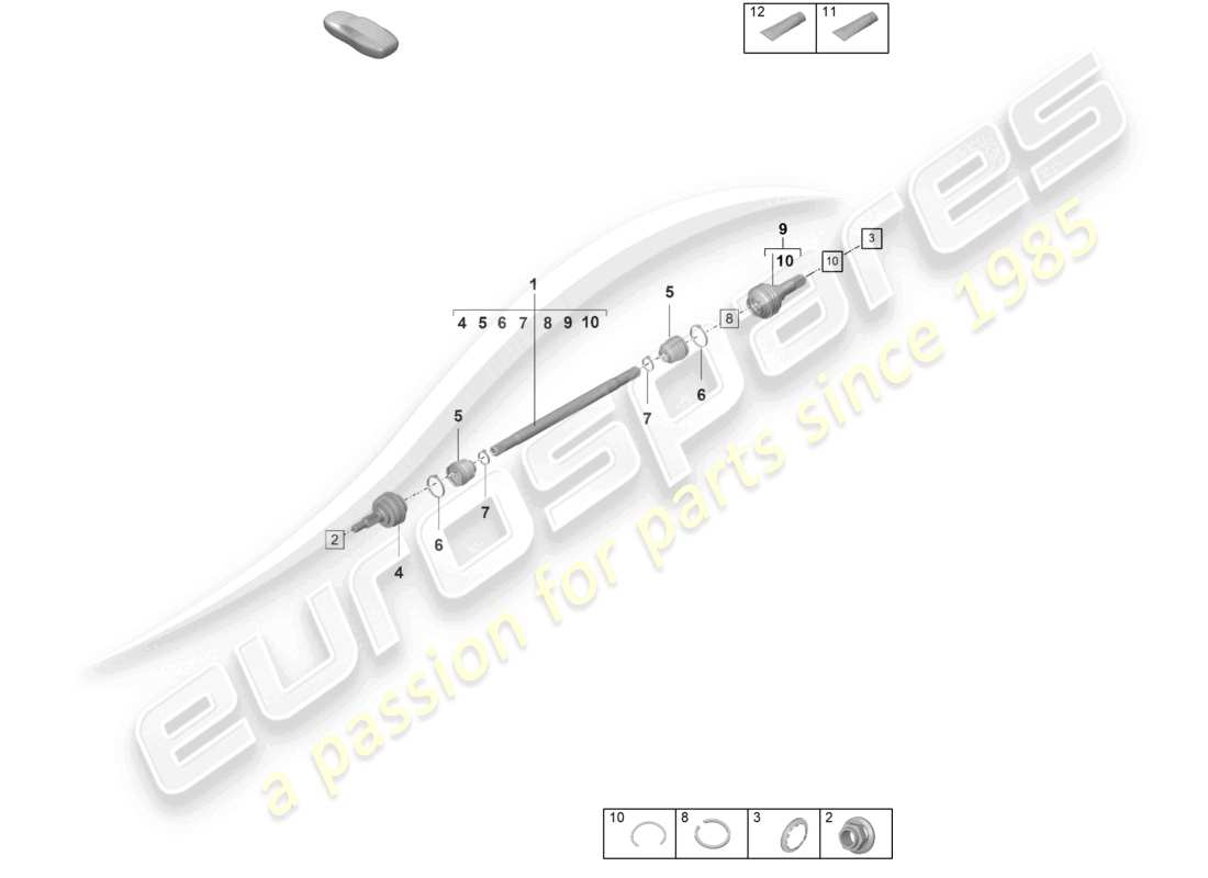 porsche 2024 (panamera 976) antriebswelle teilediagramm