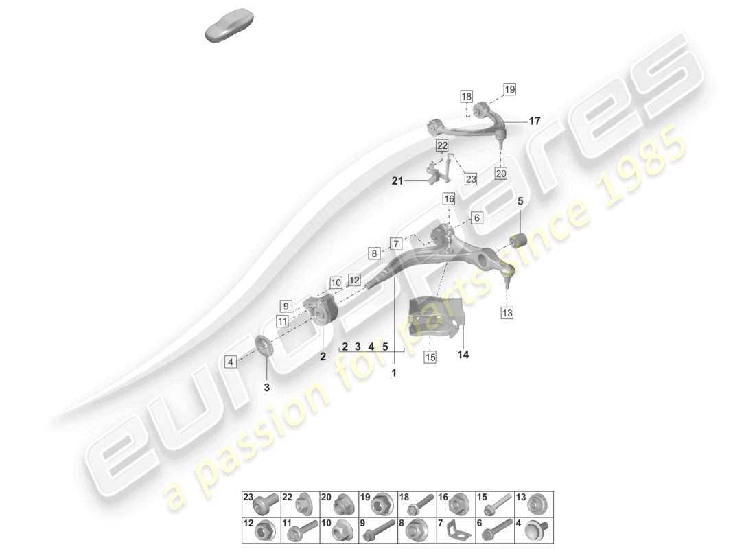 porsche 2024 (panamera 976) wishbone-ersatzteildiagramm
