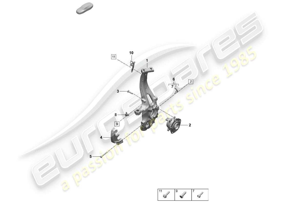 porsche 2025 (macan-e) schwenkbare befestigung radnabe teilediagramm