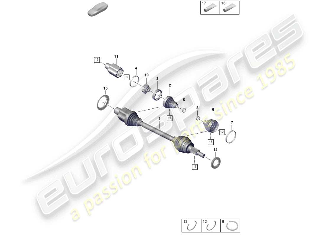 porsche 2022 (panamera 971-2) antriebswelle vorderachse teilediagramm