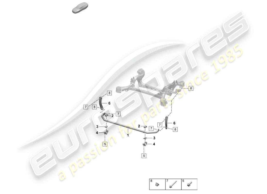 porsche 2025 (macan-e) stabilisator hinterachse teilediagramm