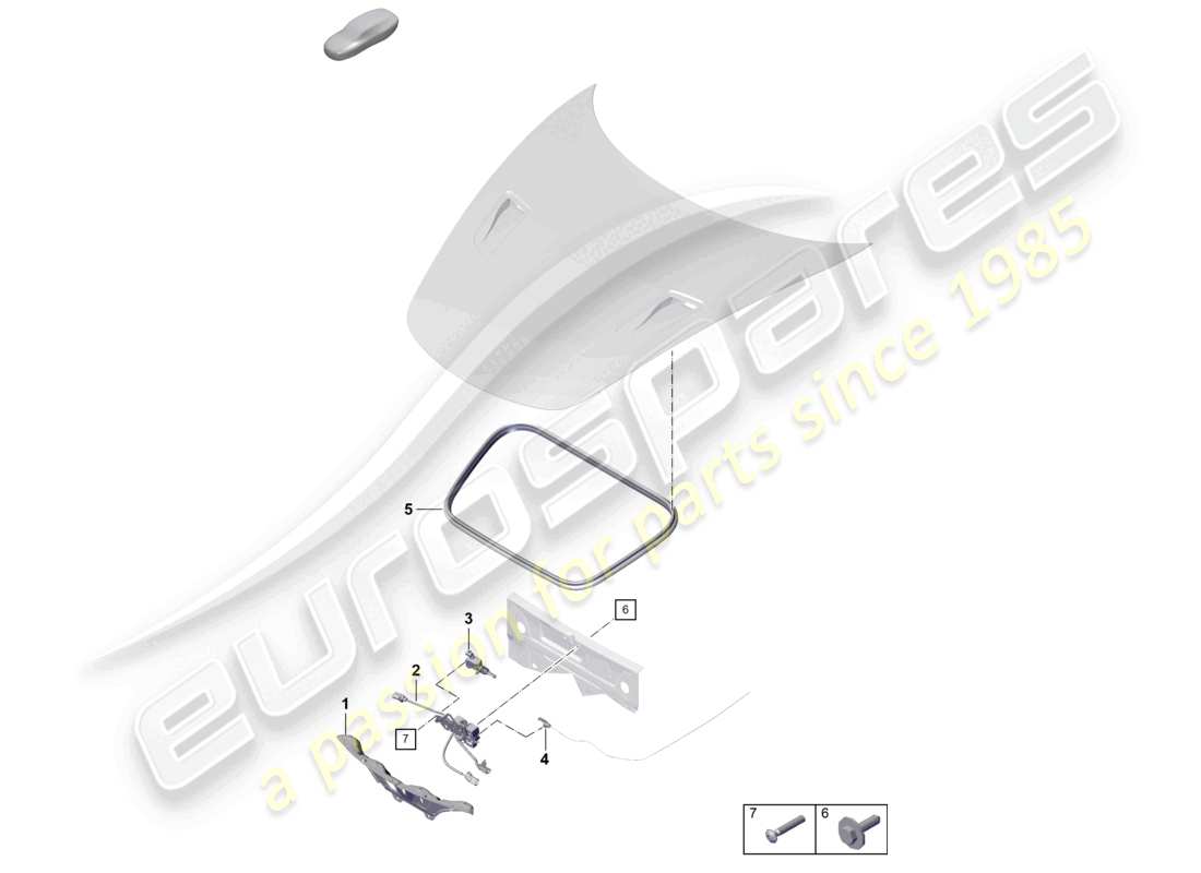 porsche 2023 (718 boxster spyder) abdeckung vorne teilediagramm