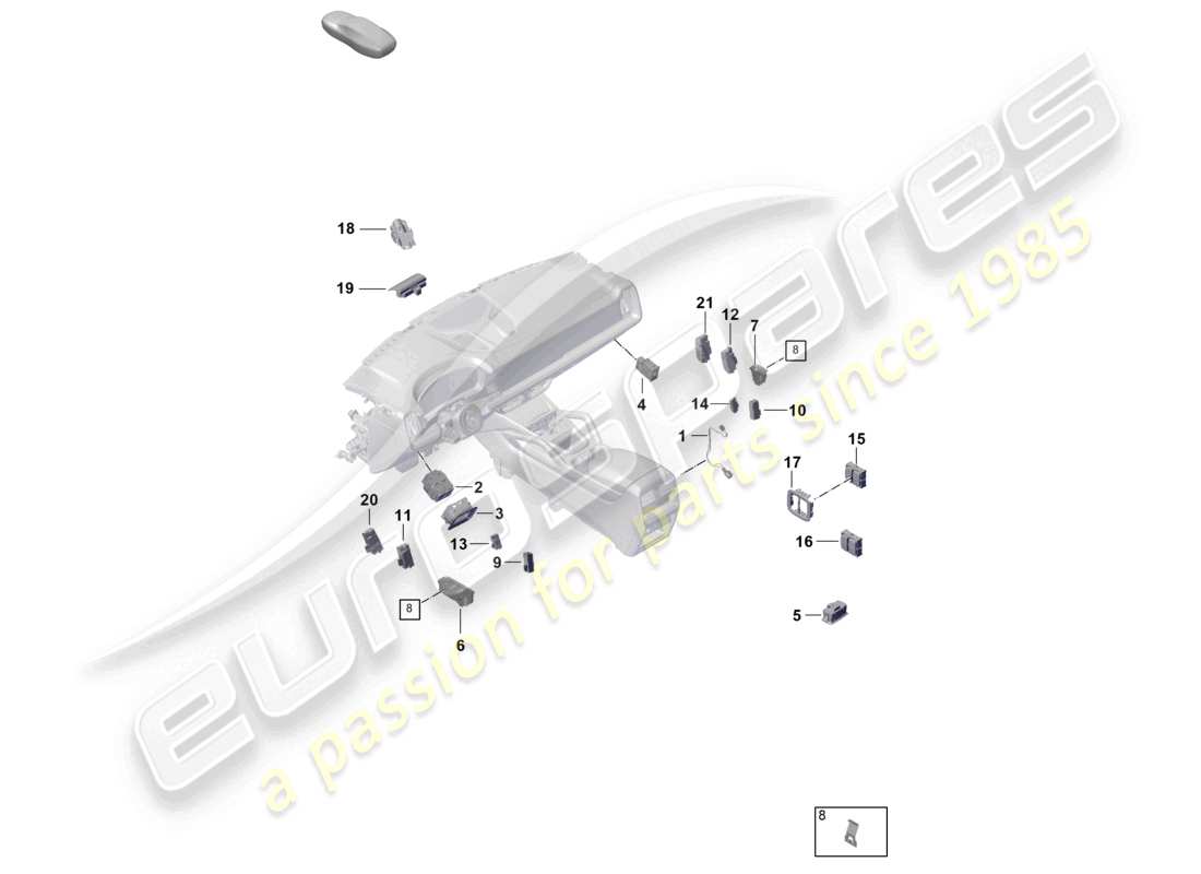 porsche 2024 (cayenne e3 pa) schalter steuerschalter teilediagramm