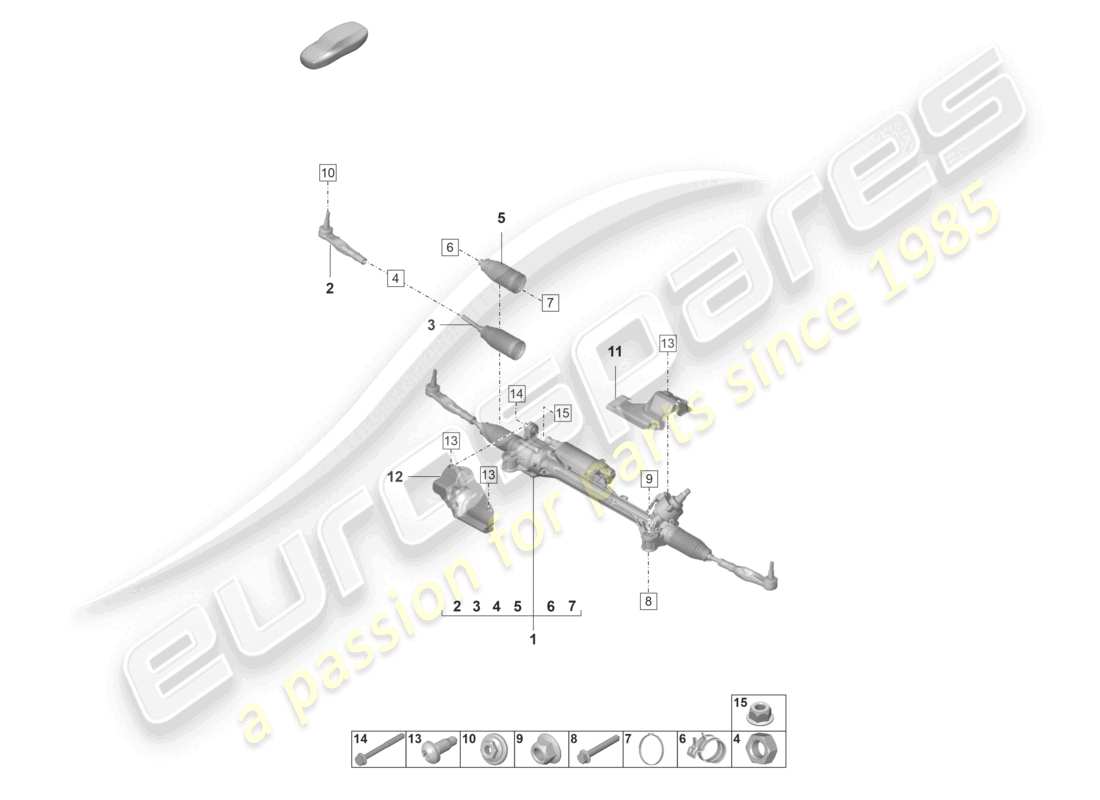 porsche 2021 (panamera 971-2) lenkgetriebe teilediagramm