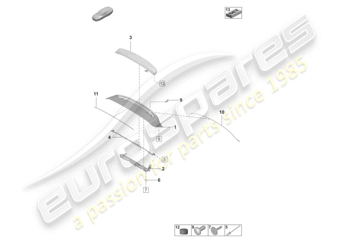 porsche 2023 (panamera 971-2) heckspoiler teilediagramm