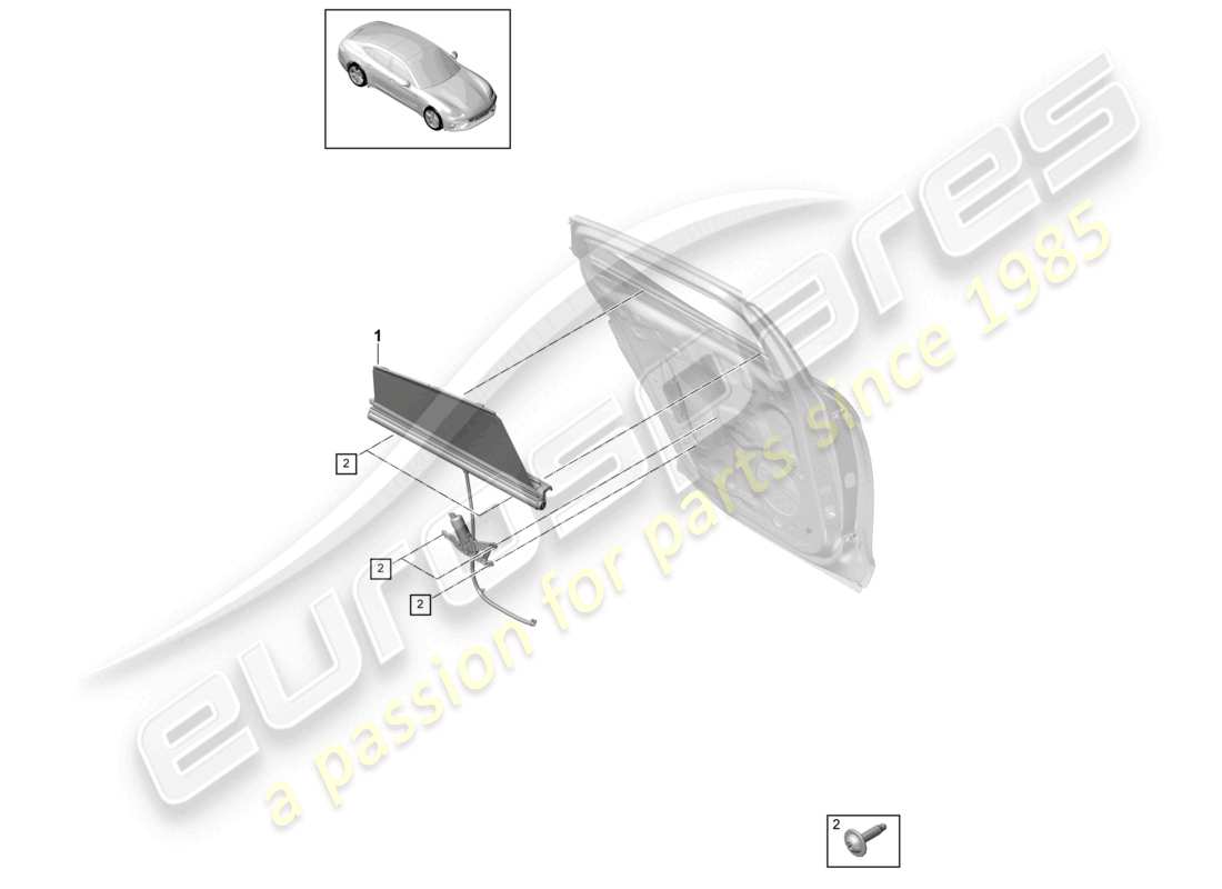 porsche 2021 (panamera 971-1) rollo türfenster hinten teilediagramm