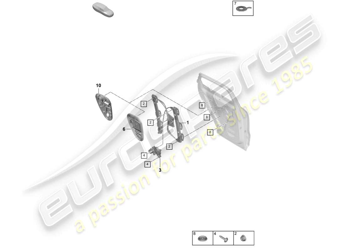 porsche 2025 (cayenne e3 pa) fensterheber hinten montageträger teilediagramm