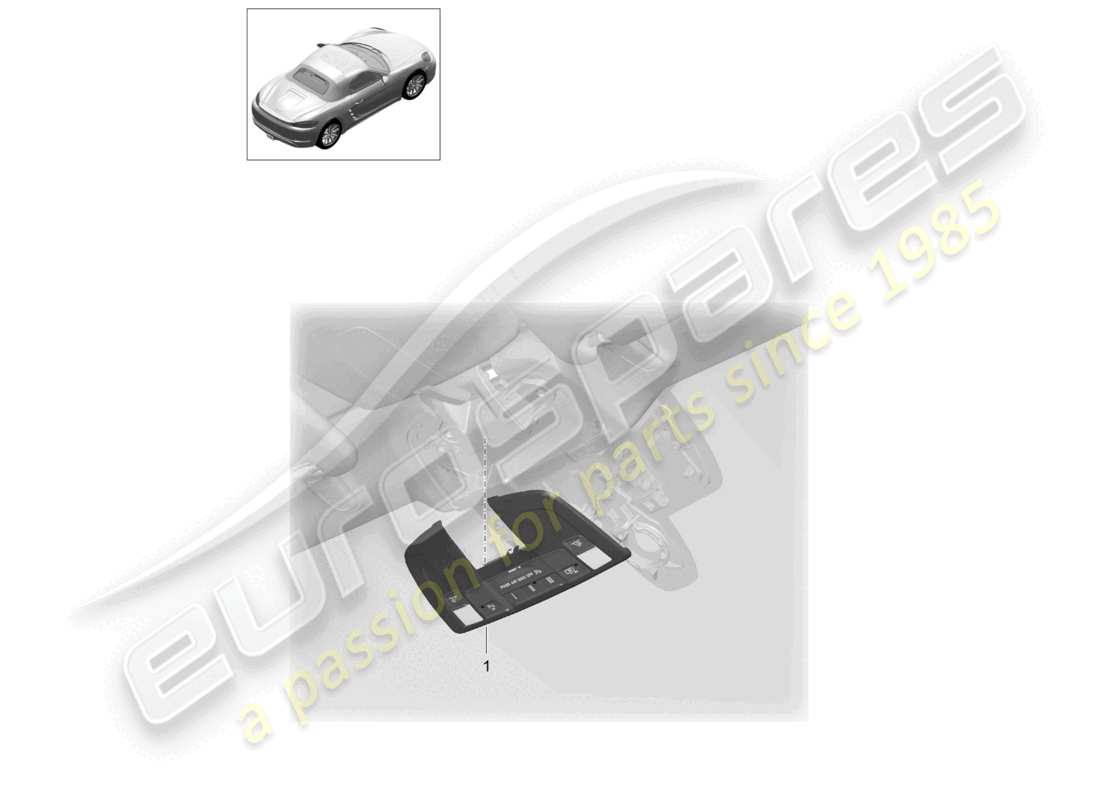 porsche 2022 (718 boxster) teilediagramm für konsolendach