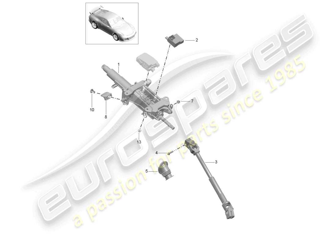porsche 2021 (991-2 r/gt3/rs) lenksäule zwischenlenkwelle d - mj 2019>>speedster teilediagramm