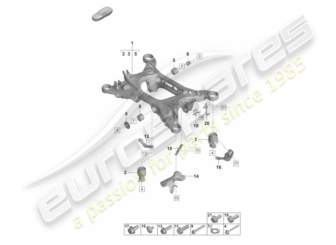 porsche 2023 (panamera 971-2) querträger aufhängungs-hilfsrahmen teilediagramm