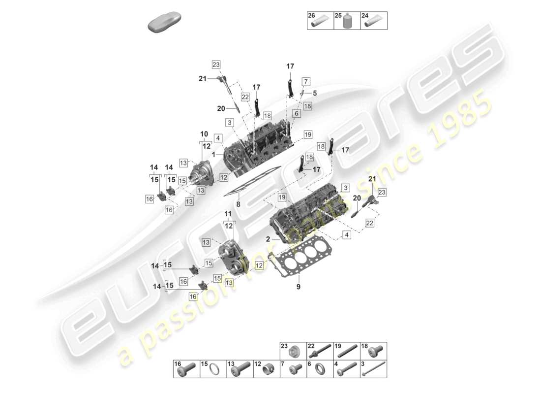porsche 2023 (panamera 971-2) zylinderkopf teilediagramm