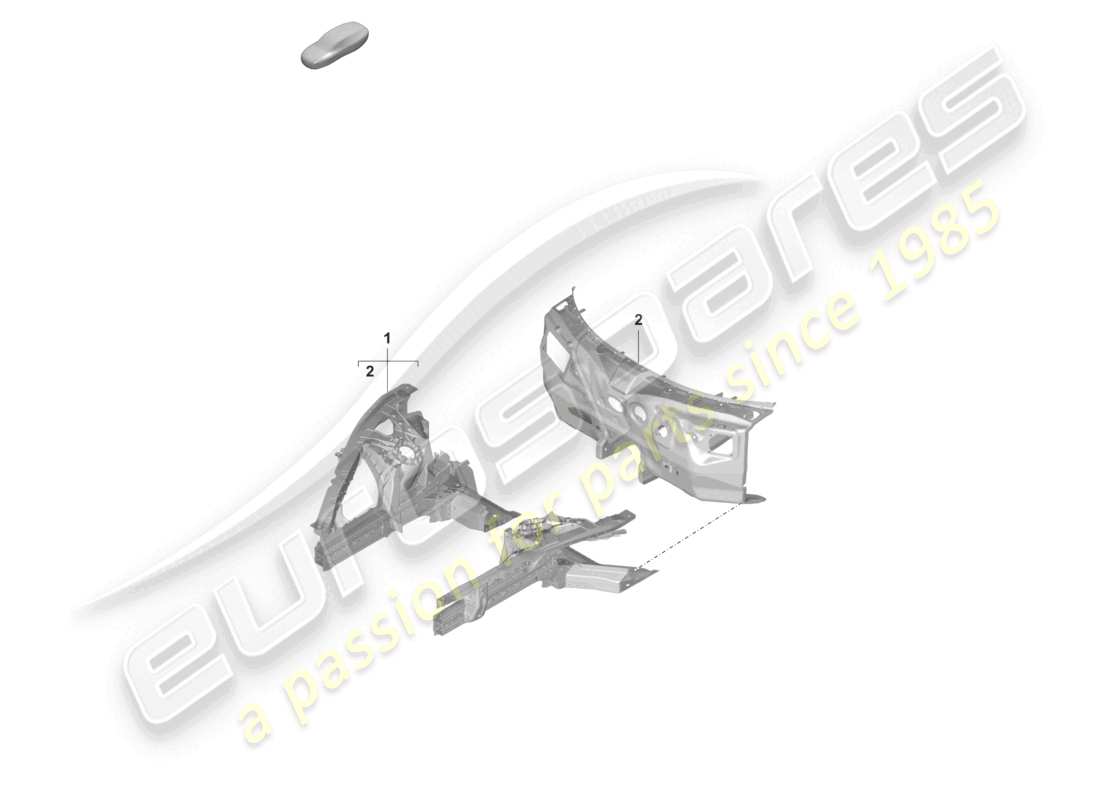 porsche 2021 (taycan 9j1-1) front-end-firewall-teilediagramm
