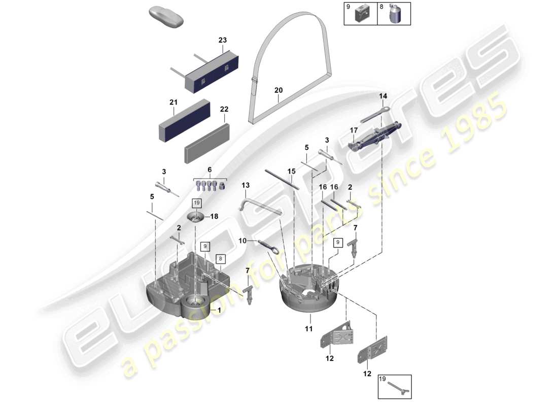 porsche 2025 (cayenne e3 pa) werkzeugheber-ersatzteildiagramm