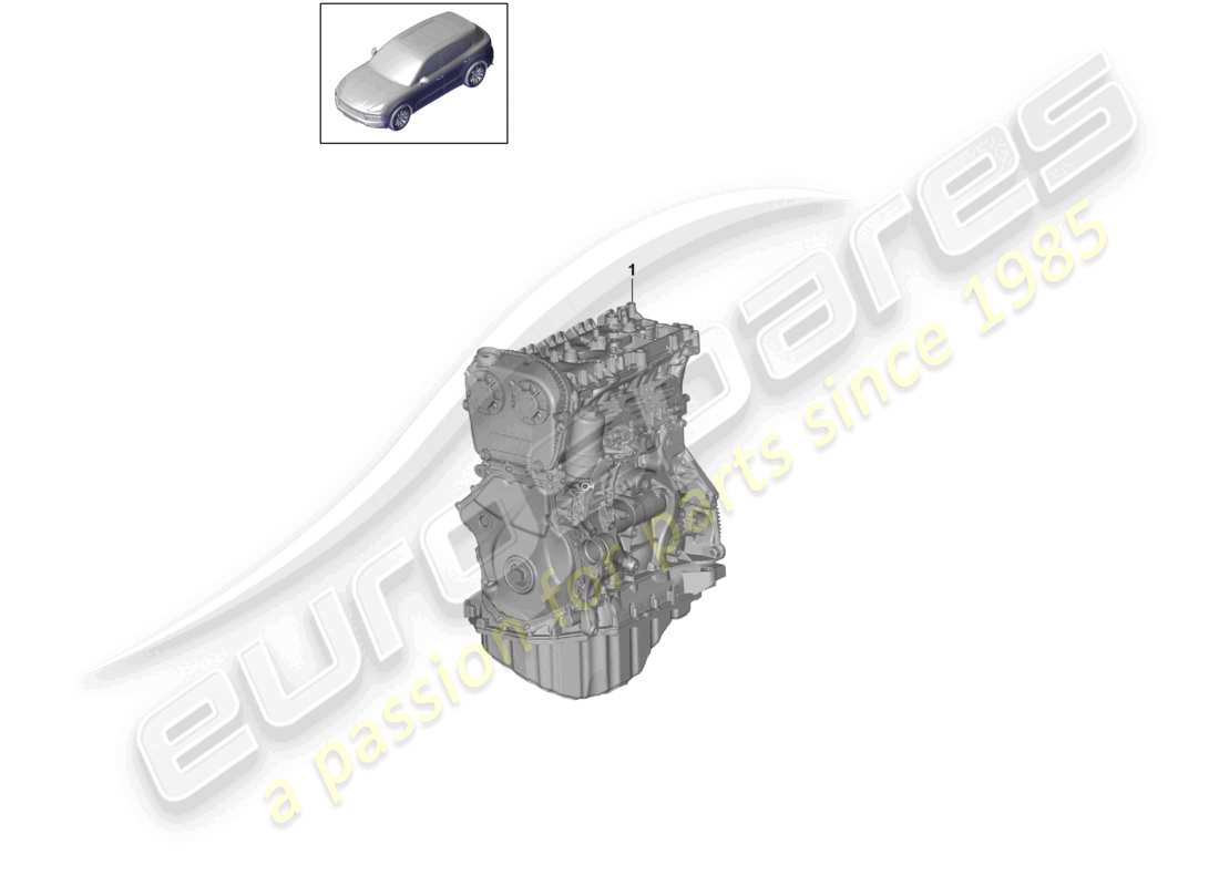 porsche 2022 (cayenne e3 9ya/9yb) basismotor nicht einbaufertig teilediagramm